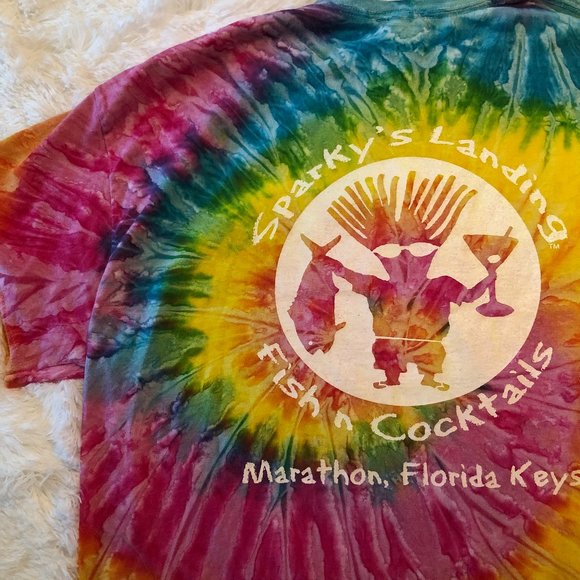 COLORTONE • Sparky's Landing Marathon Florida Keys Tie Dye Tee Short Sleeve L - Picture 2 of 10